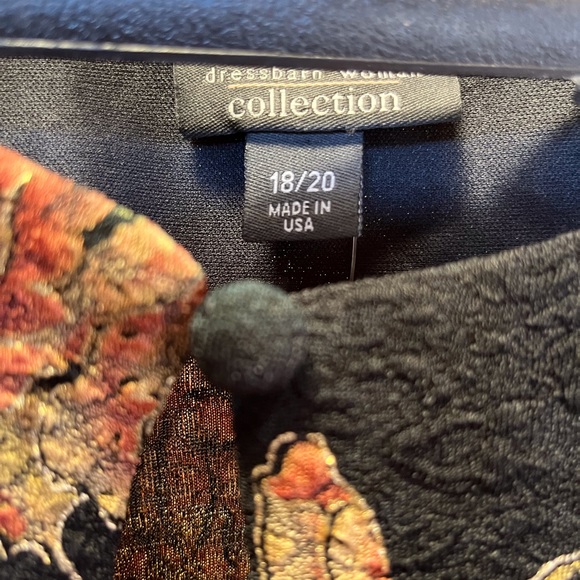 Dressbarn Woman Collection Floral Open Face Cardigan With Beaded Detail - Picture 13 of 16